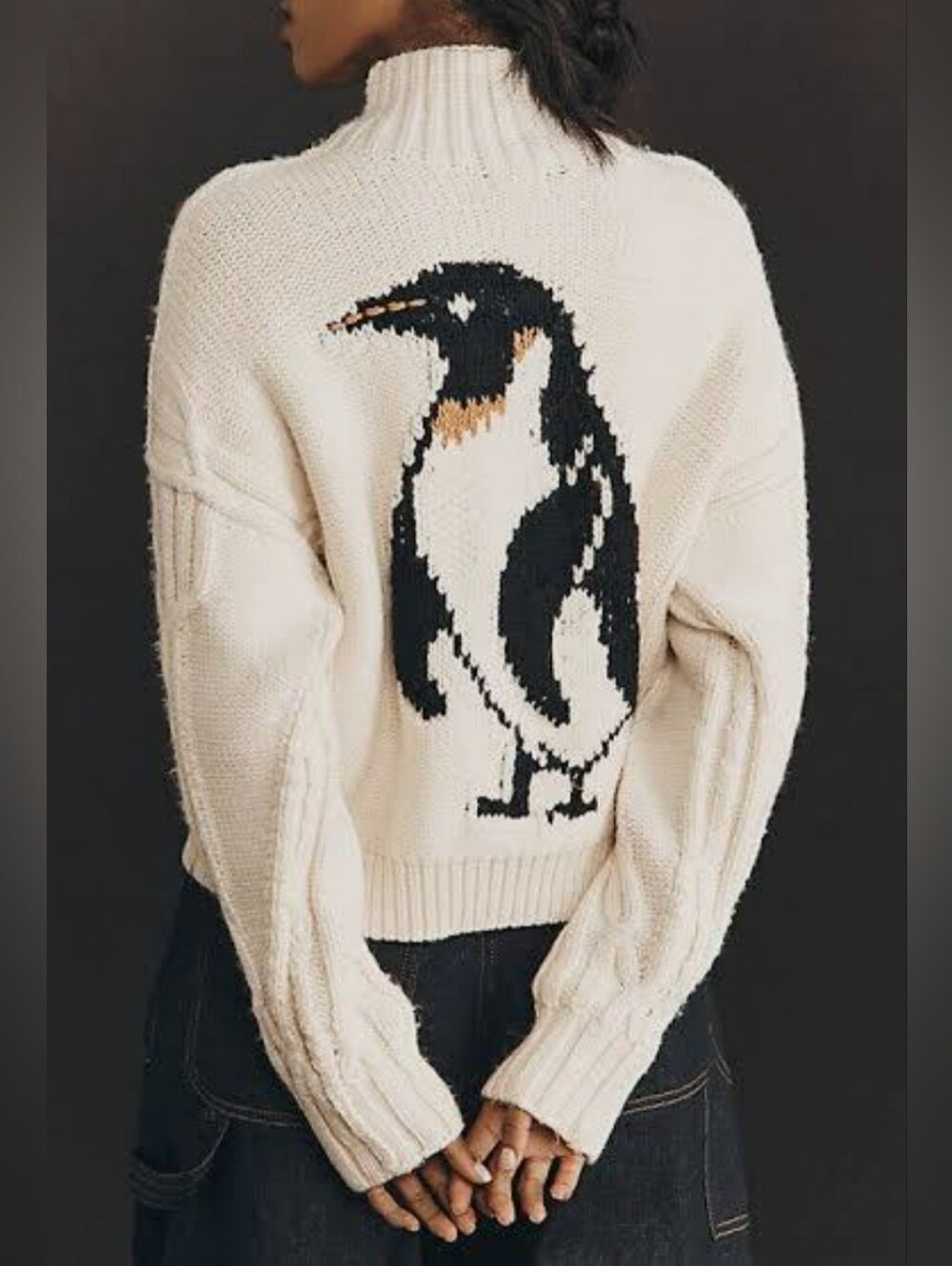 Anthropologie Pilcro Penguin Knit Sweater. Cardigan With Full Front Zipper
